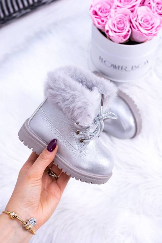 Silver Insulated Baby Booties Trapery Fobos