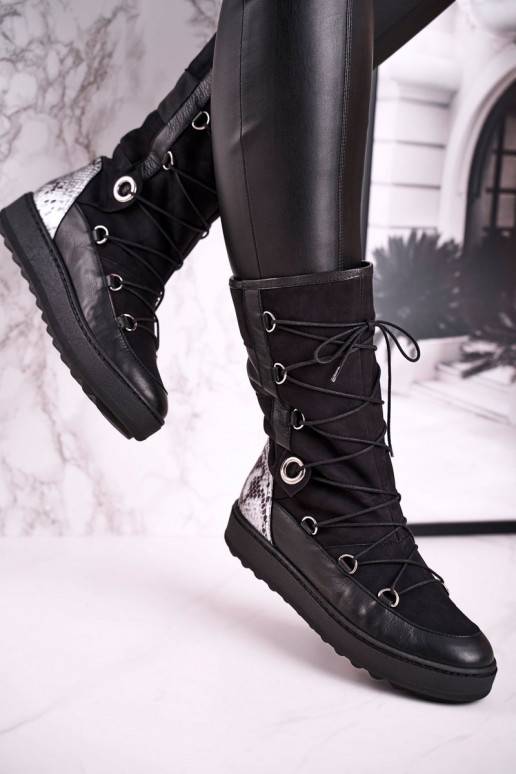 Snow Boots With Fur Suede Black Laura... Snow Boots With Fur Suede Black Laura...