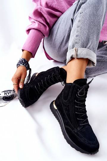 High Suede Sport Sneakers Black Chocci 2
