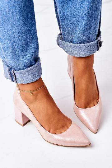 Satin Pumps Lewski Shoes 2801 Pink 2