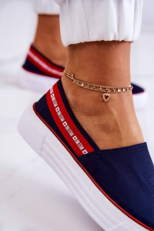 copy of Women's Sneakers Slip On Big Star JJ276009 Navy Blue-Red