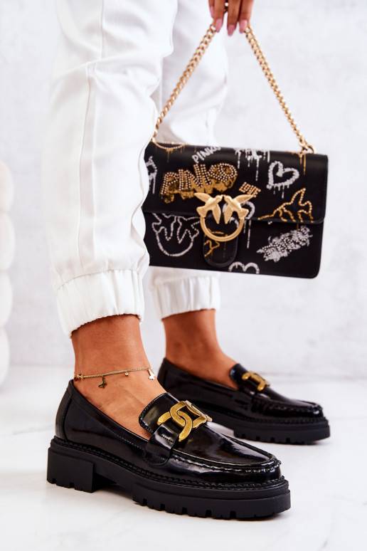 Laquered Loafers With Decoration La.Fi Black Laurene