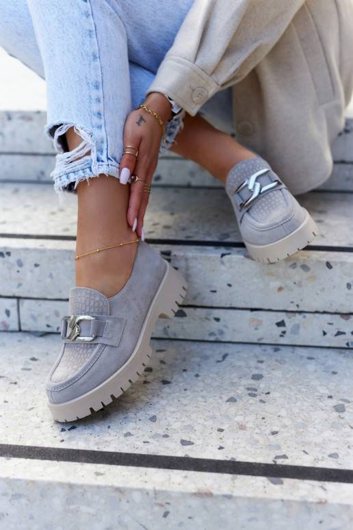 Fashionable Suede Loafers Light gray Rayhan