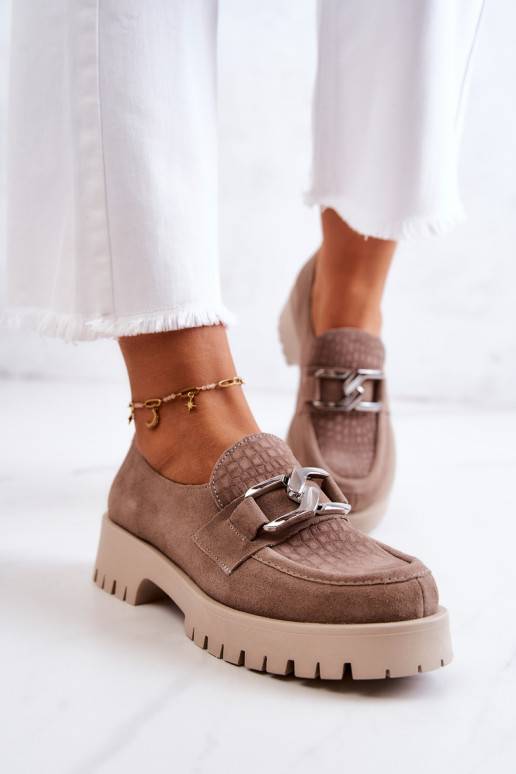 Fashionable Suede Loafers Dark beige... Fashionable Suede Loafers Dark beige...