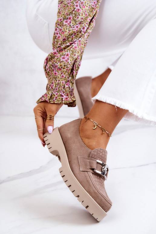 Fashionable Suede Loafers Dark beige Rayhan