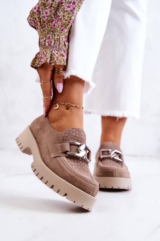 Fashionable Suede Loafers Dark beige... Fashionable Suede Loafers Dark beige...