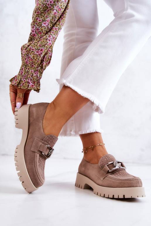Fashionable Suede Loafers Dark beige Rayhan