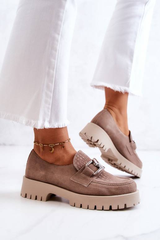 Fashionable Suede Loafers Dark beige... Fashionable Suede Loafers Dark beige...
