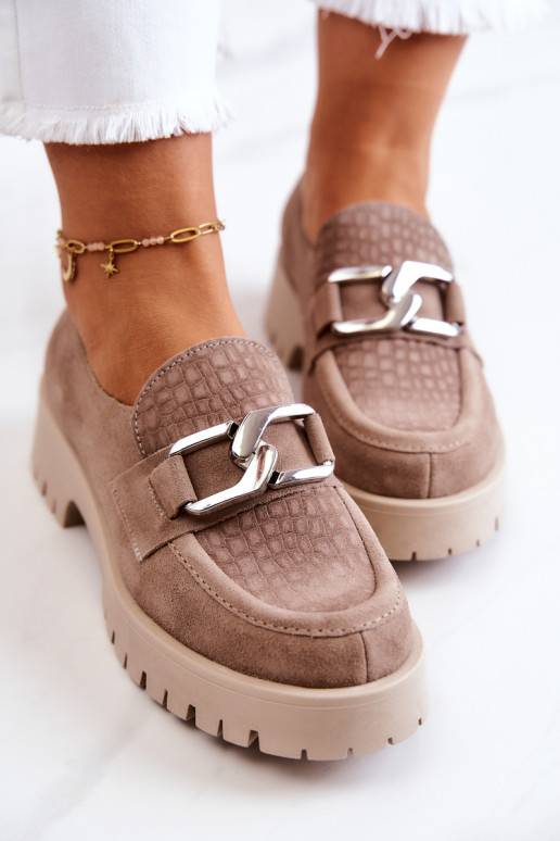 Fashionable Suede Loafers Dark beige Rayhan