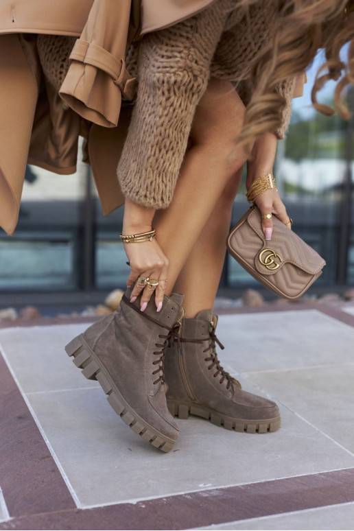 copy of Women s Leather Suede Boots Nicole 2673 Brown