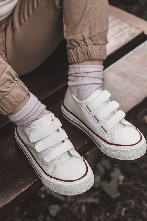 copy of Children's Leather Sneakers With Velcro White Foster