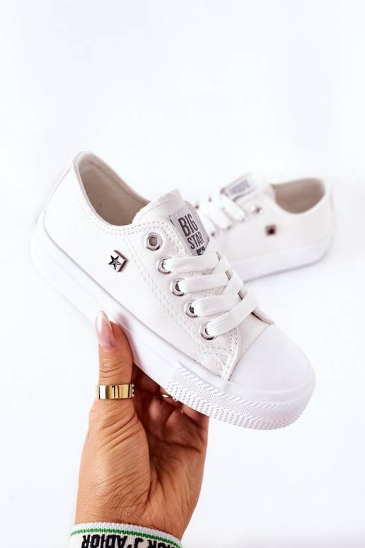 Children's Leather Sneakers in White from BIG STAR