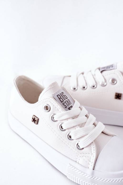 Children's Leather Sneakers in White from BIG STAR