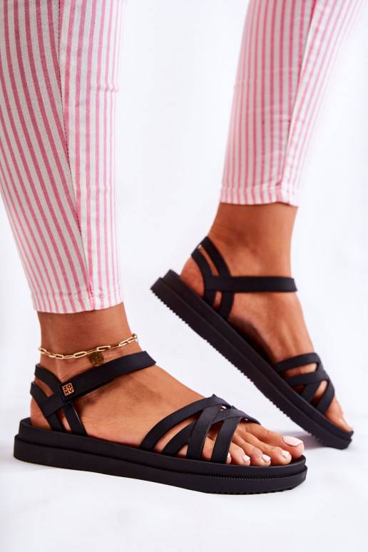 Women's Sandals With Velcro ZAXY Black