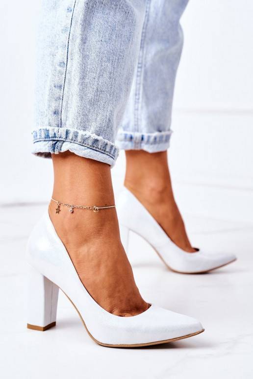 Satin pumps lewski Silver