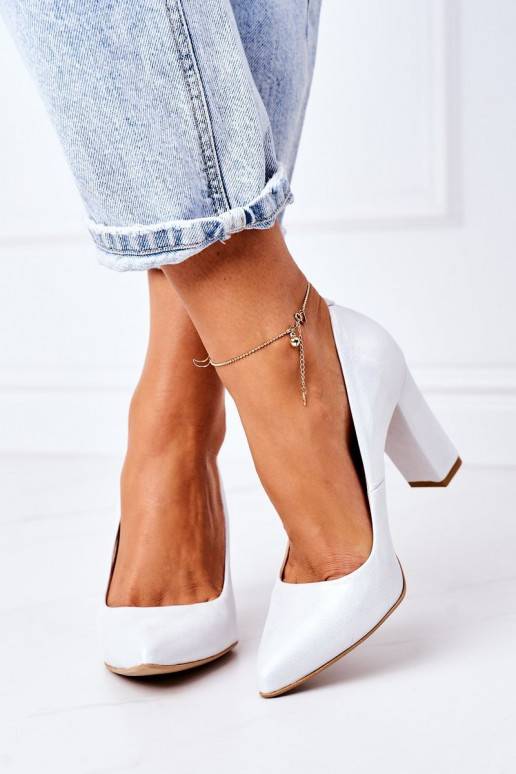 Satin pumps lewski Silver
