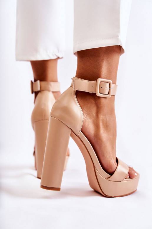 Leather Sandals On A Beige Bar Medanos