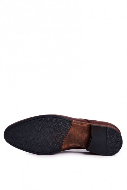 Men's Leather Moccasins With Light Sole BEDNAREK Dark Brown