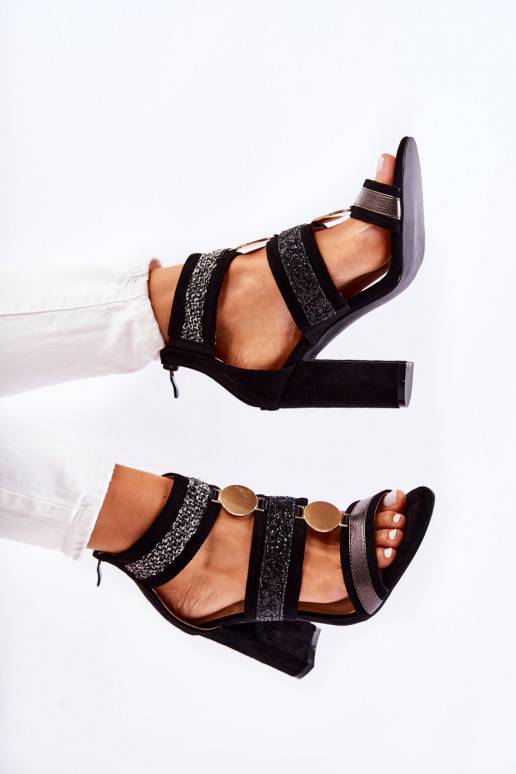 Women's Sandals On High Heel Black Laurita