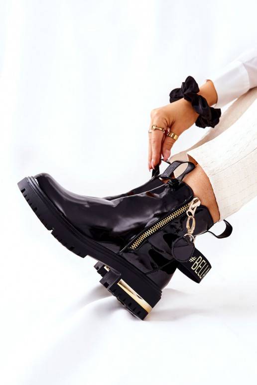 Classic lacquered Boots With Strap... Classic lacquered Boots With Strap...