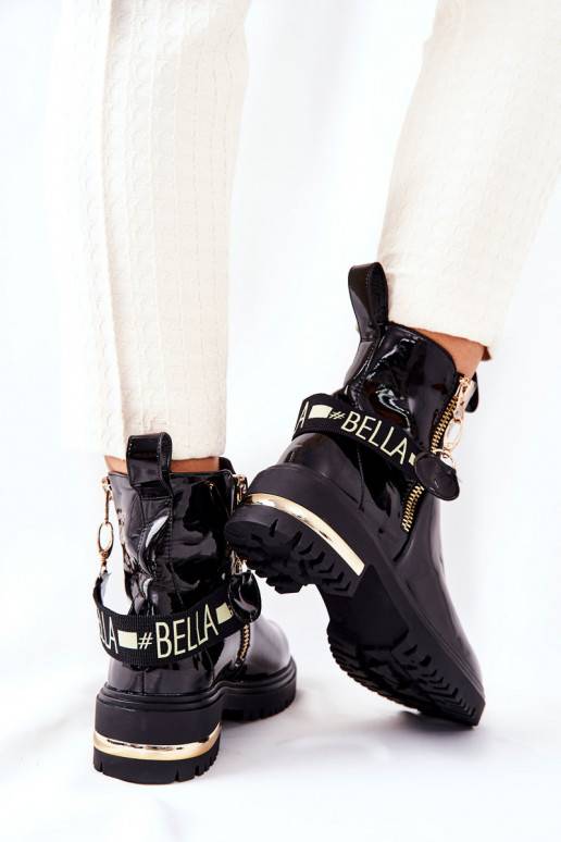 Classic lacquered Boots With Strap... Classic lacquered Boots With Strap...