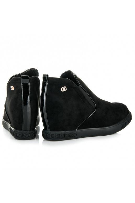 Suede Black Slip On Shoes With Hidden... Suede Black Slip On Shoes With Hidden...