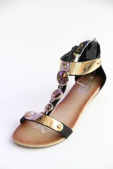 Sandals with gold color metallic imitation AH85849-1