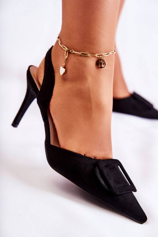 Suede High Heels With Toe In Spitz... Suede High Heels With Toe In Spitz...