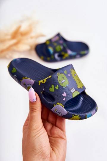 Light Children's Slippers Dinosaurs Navy Astro 2