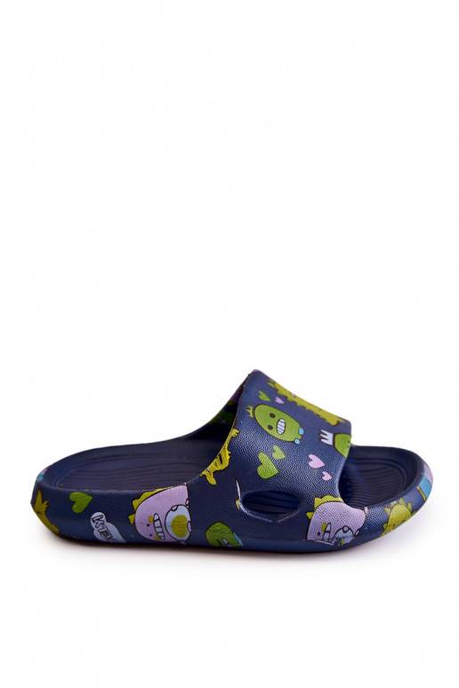 Light Children's Slippers Dinosaurs Navy Astro