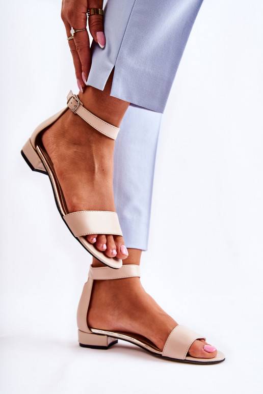 Women's Leather Sandals Beige Shanley Women's Leather Sandals Beige Shanley