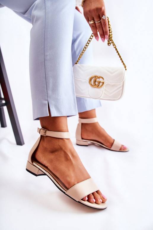 Women's Leather Sandals Beige Shanley Women's Leather Sandals Beige Shanley