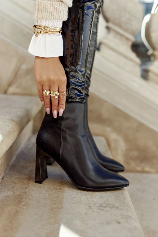 Women's Boots Black on wedge Olastis