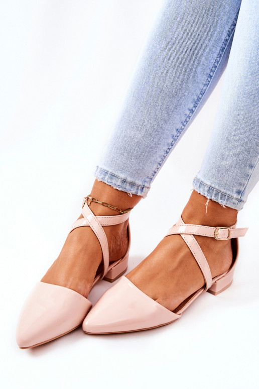 copy of Lacquered Stiletto low-heeled pumps Beige Giovanna