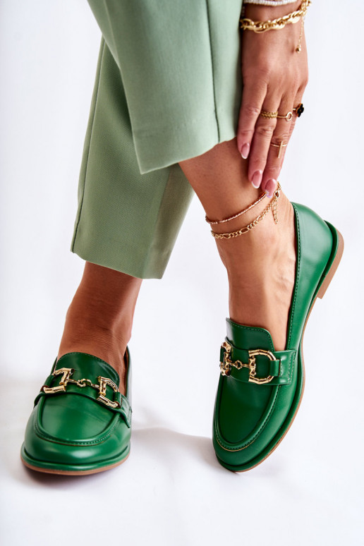 Women's Leather Loafers Green Coriso Women's Leather Loafers Green Coriso