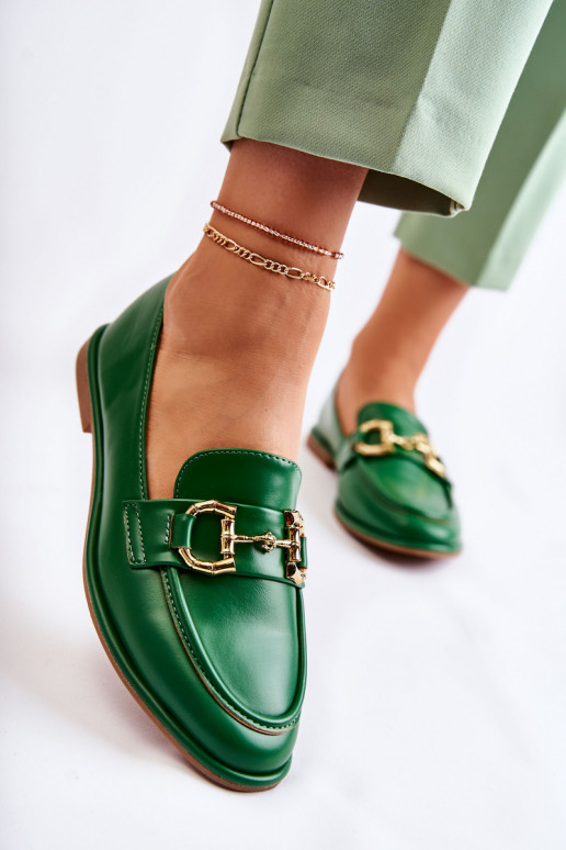 Women's Leather Loafers Green Coriso Women's Leather Loafers Green Coriso