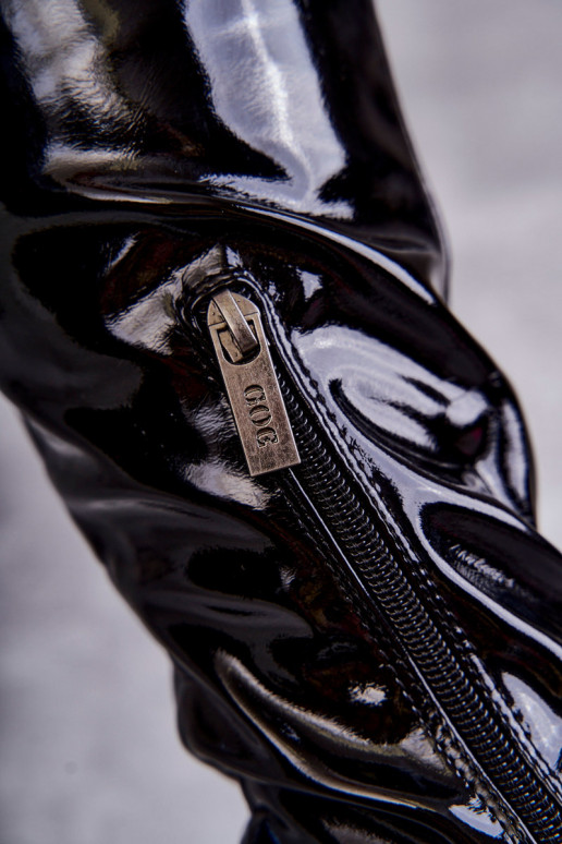 Lacquered Boots Over the knee On Flat... Lacquered Boots Over the knee On Flat...