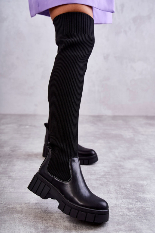 Women's High Boots Workers Black Austin