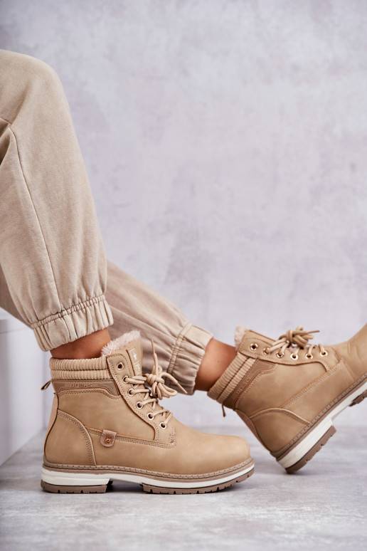 Women's Warm Boots Trappers Dark Beige Liv