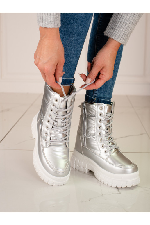 silver color Women's snow boots  Shelovet