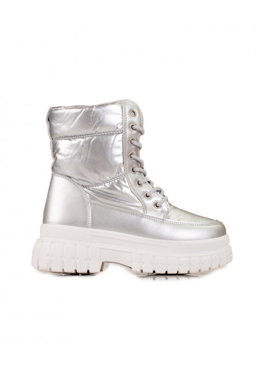 silver color Women's snow boots... silver color Women's snow boots...