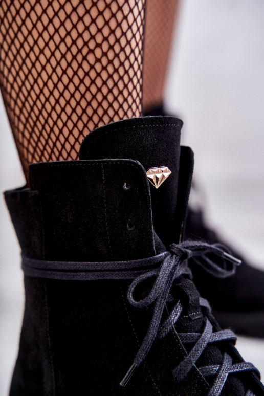 Suede boots with a zipper Nicole Black Suede boots with a zipper Nicole Black