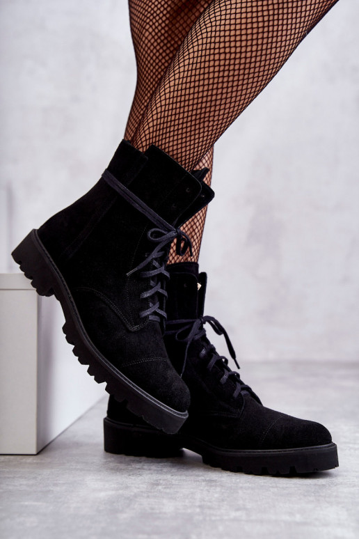 Suede boots with a zipper Nicole Black Suede boots with a zipper Nicole Black