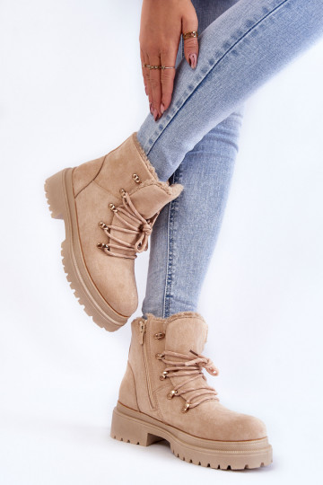 Women's Suede Boots Beige...