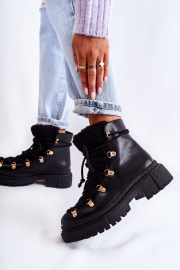 Leather Warm Boots Black Arisa 2