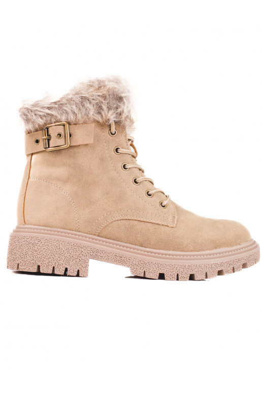 Boots with fur Shelovet dark beige Boots with fur Shelovet dark beige