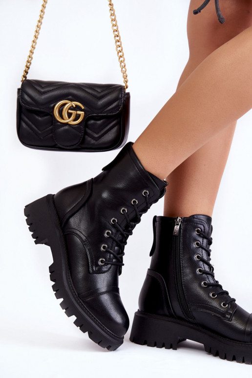 Leather Warm Boots Black