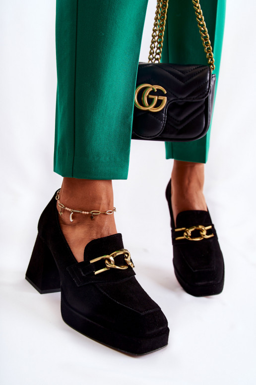 Suede Pumps With A Decorative Chain... Suede Pumps With A Decorative Chain...