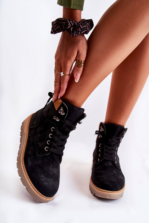 Leather Booties On The Platform Black... Leather Booties On The Platform Black...