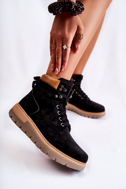 Leather Booties On The Platform Black... Leather Booties On The Platform Black...